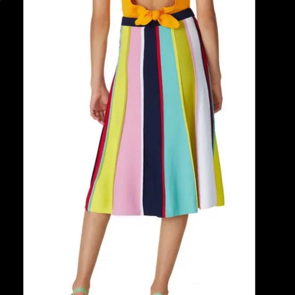 J Crew Sweater Midi Skirt Rainbow Stripe